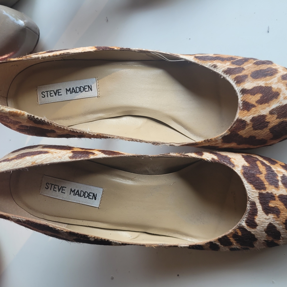 Steve Madden Brown Tan Flats Leopard Print